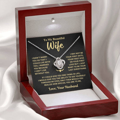 TO MY WIFE FROM HUSBAND NECKLACE - Premium Love Knot Necklace (SKUJ06-89)