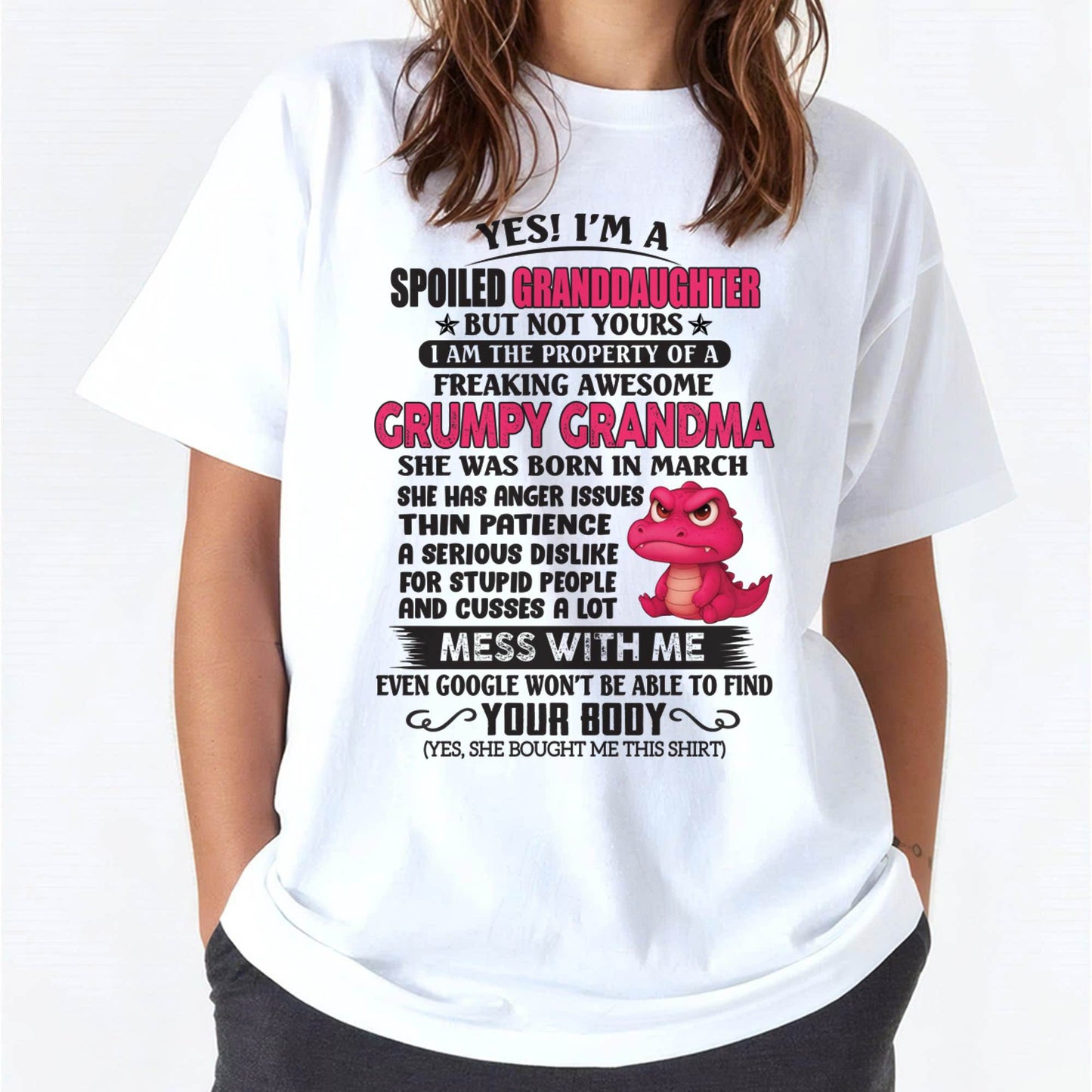 Yes! I'm A Spoiled Granddaughter - Gift For Grandson And Granddaughter From Grandma - DOAN03 (SKU09-96-03)
