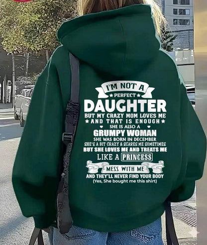 December - I'm Not A Perfect Daughter But My Crazy Mom Loves Me - Gift For Daughter From Mom - DONN12 (SKU2603-115-12)
