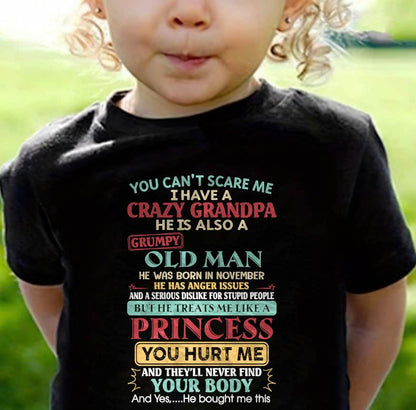 November - You Can’t Scare Me I Have A Crazy Grandpa - Gift For Granddaughter From Grandpa - DONN11 (SKU2603-24-11)