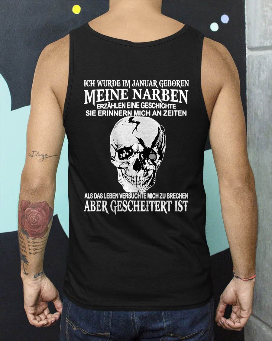 MEINE NARBEN ERZÄHLEN EINE GESCHICHTE - T-SHIRT FÜR HERREN - DONN01 (SKU2605-421-01)