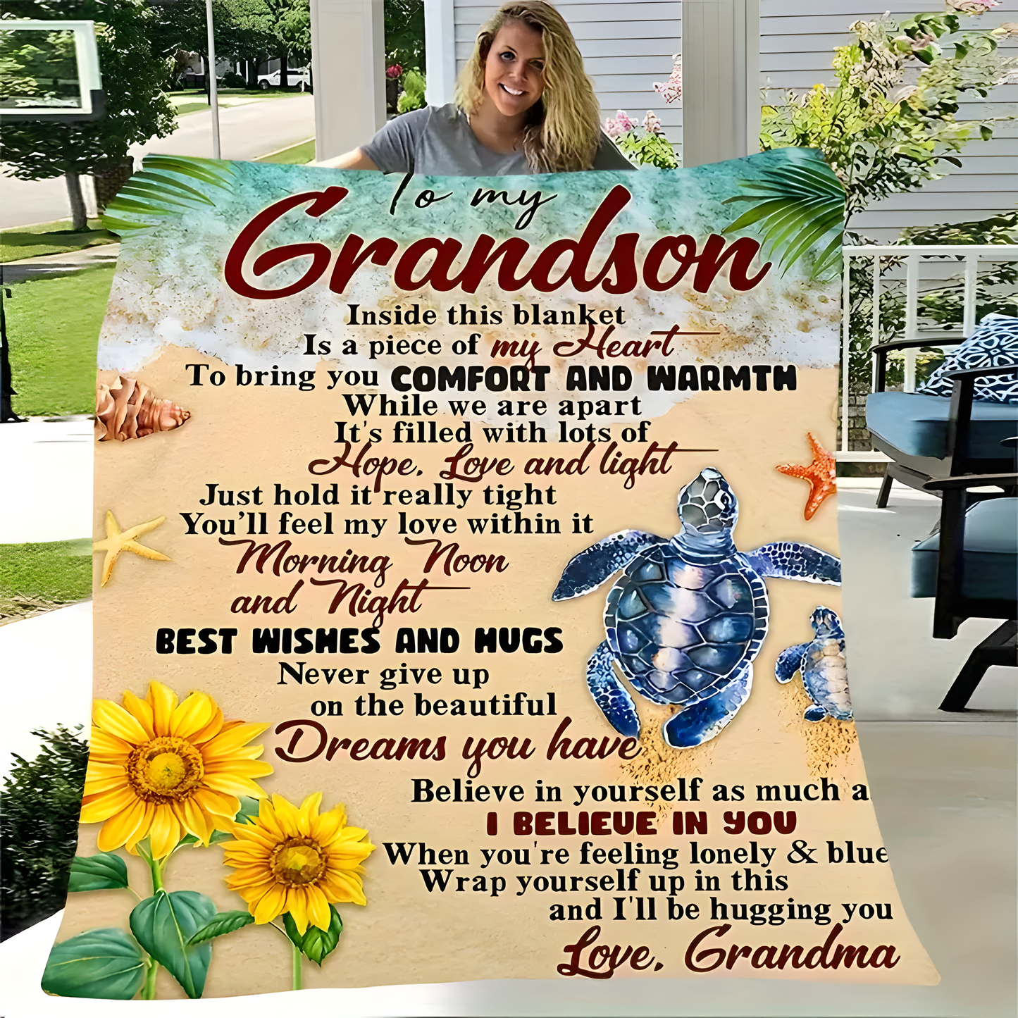 Special Gift For Your Grandson Blanket - From Grandma